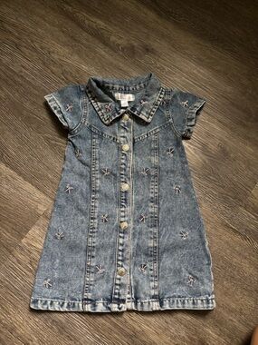 Nannette Light Blue Denim Jacket with Pink Bow Embroidery